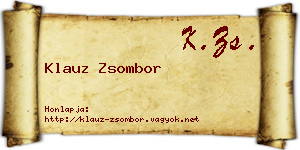 Klauz Zsombor névjegykártya